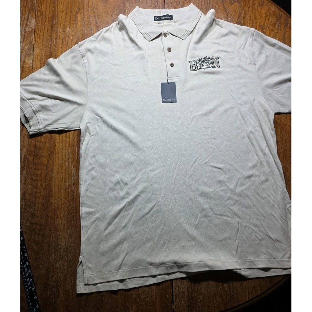 Dunbrooke Mike Benson Incorporated Polo Shirt XL Tan Embroidered NWT‎